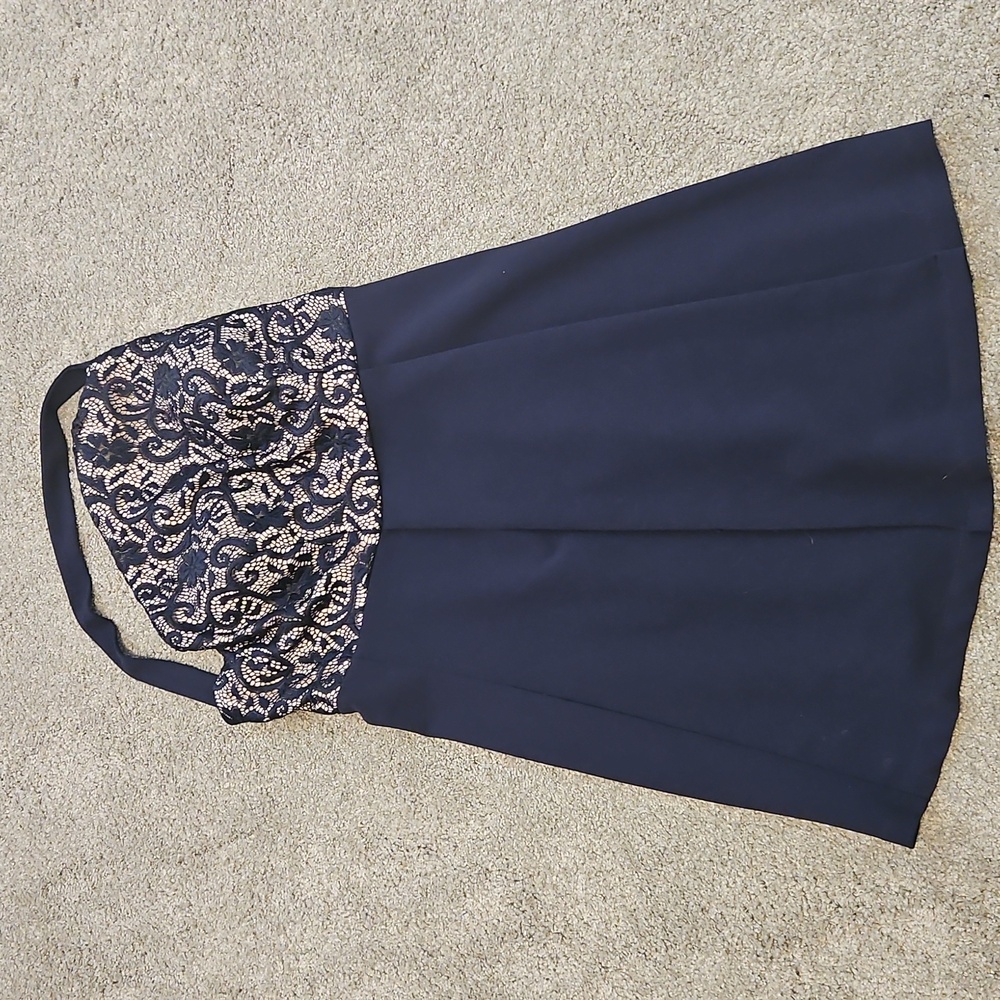 Teeze Me Navy and Cream Dress